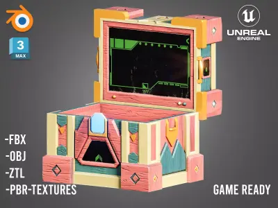 Magic Loot Chest 01- Low-poly Game Ready Low-poly 3D model