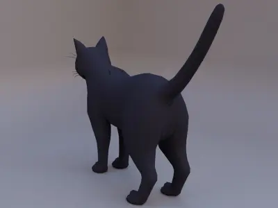 Black Cat  Low-poly 3D model