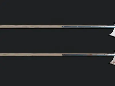 Medieval Halberd Low-poly 3D model get