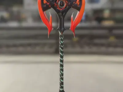 Demonic Battle Axe Low-poly 3D model