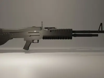 M60 weapon Low-polly for Mobile  Indie Games Low-poly 3D model