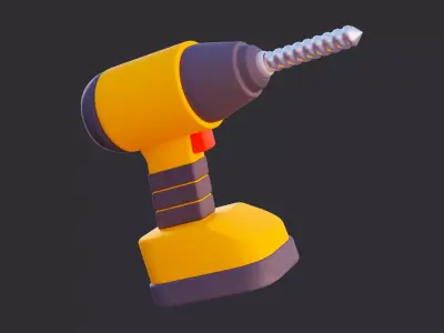 Lowpoly Drill 3D model