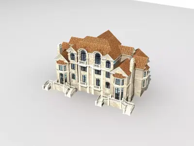 Villa mansion 3D model 3