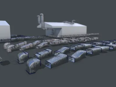 Ventilation Duct PACK Low-poly 3D model