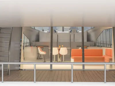 Large yacht 3D model
