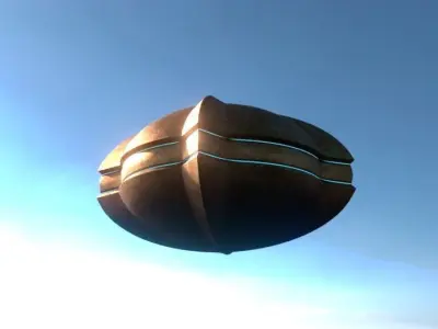 Gold UFO Free 3D model