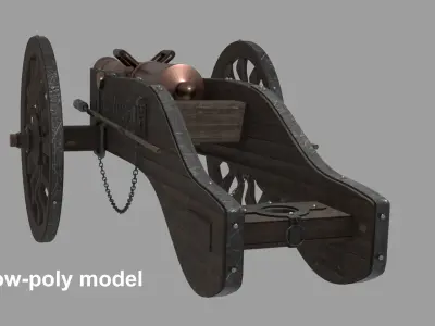 Cannon Low-poly 3D model