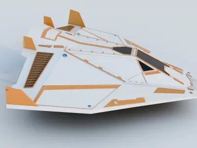Futuristic Spaceship 02 Low-poly 3D model