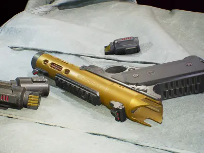 Energy Emblazer EK-3000 - Sci-Fi Plasma Gun Low-poly 3D model