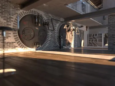 old industrial oven 3D model