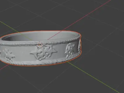 silver ring 3D model purchase