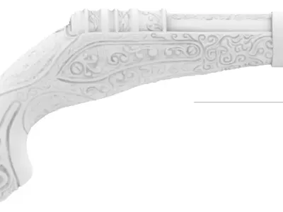 Antique weapon style knife handle 3D print model