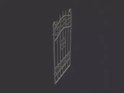 Crypt Gate Ironwork with Ornate Scrolls Low-poly 3D model