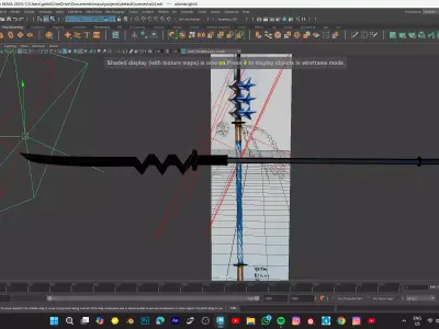 stick sword model Low-poly 3D model