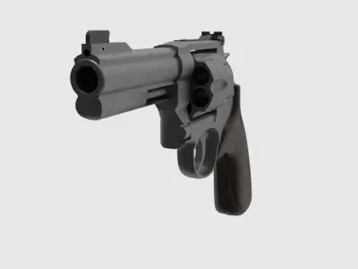 revolver 625 Low-poly 3D model