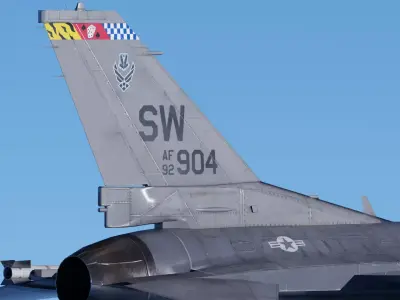 F-16C Game ready Rigged Animated with Weapons Low-poly 3D model