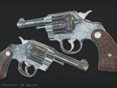 Colt Police Revolver Free low-poly 3D model