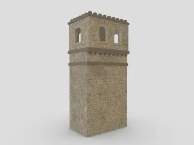 Medieval Castle Module 06 Low Poly PBR Realistic Low-poly 3D model