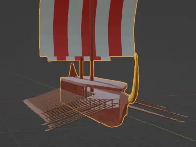 Trireme Low-poly 3D model purchase