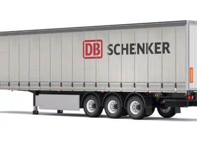 Semi Trailer Curtainsider DB Schenker 3D model
