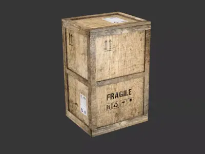wooden crate PBR 4K Low-poly 3D model shop