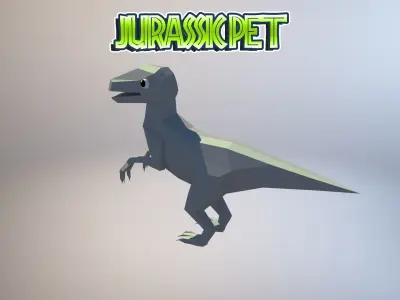 Velociraptor jurassic pet Low-poly 3D model