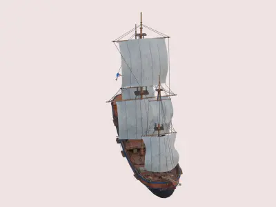 Columbia Ship Low-poly 3D model
