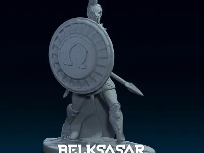 Spartan warrior Walking 3D print model