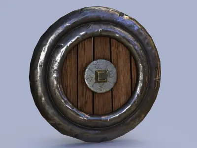 Dwarf shield Low-poly 3D model purchase