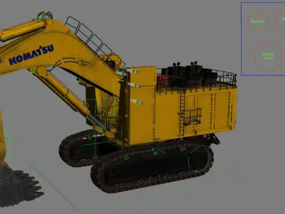 Mining Excavator Komatsu PC8000-6 Backhoe Rigged 3D model