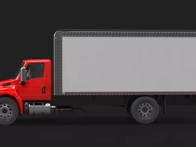 International MV Box Truck Low-poly 3D model