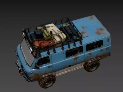 23- Chinese Style Scene - Outdated Bus 3D model