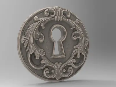 Baroque Round Keyhole 3D print model