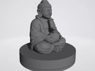 Zen Buddha Herb Grinder-2-Part Magnetic Grinder- MellowVerse 3D print model