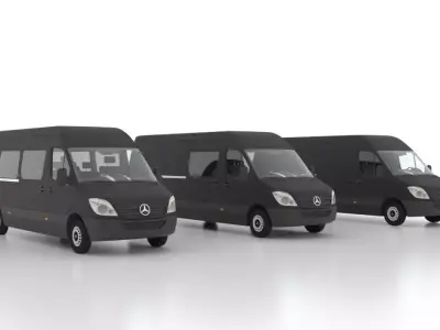 Mercedes Benz Sprinter L4H2 2009 Collection EU 3D Model Pack