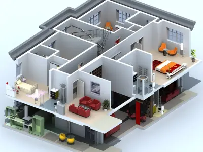 3D House Cuttout 3D model
