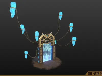 Gate to Valhalla Low-poly 3D model