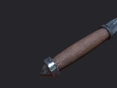 Fantasy Stylish Weapon- Mace of CrystalSpike Low-poly 3D model