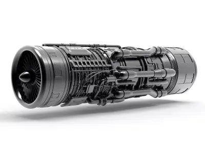 Aircraft engine 3D model V1