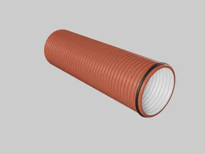 Corrugated drainage pipes PRAGMA highpoly 3D model
