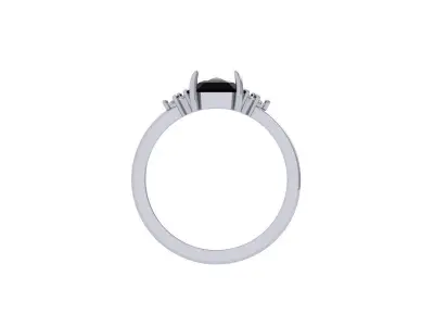 Radiant Solitaire Ring 3D print model 4