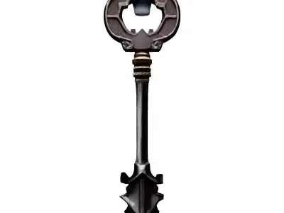 Ornate Antique Key 3D Model Low-poly 3D model