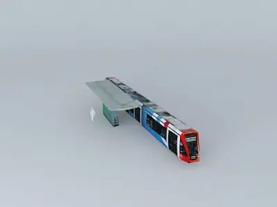 Tranvimur metro train at station Free 3D model