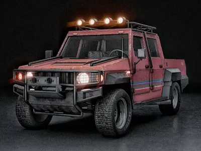 Pickup Truck Agrale Marrua 4x4 Low-poly 3D model