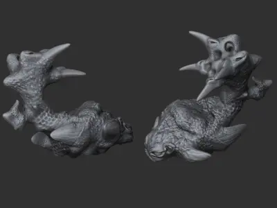 monster sea worm alien scifi  3D model