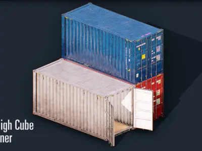 Container Pack Low-poly 3D model