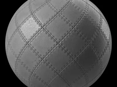 Leather Materials 1- Stitched leather - Pbr 4k Seamless Low-poly 3D model