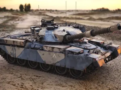 FV4201 Chieftain Main Battle Tank - Game ready Low-poly 3D model