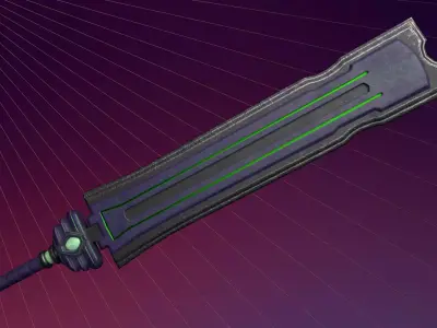 Heavy sword 3D model Low-poly 3D model