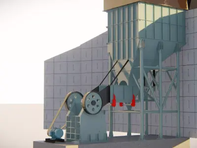 jaw crusher section 3D Model 3D model